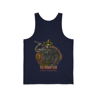 Hawaiian Strength Fire Fighter Ka Kainai ahi Vintage Design 90s New Print Unisex Jersey Tank