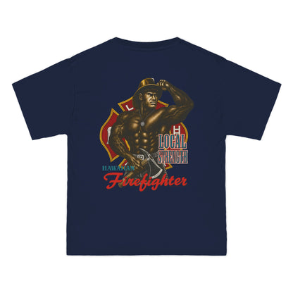 Hawaiian Strength Hawaiian Firefighter Local Strength Vintage 90s Design New Print Beefy-T®  Short-Sleeve T-Shirt
