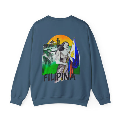 Filipino Strength Filipina Vintage Design 90s New Print Unisex Heavy Blend™ Crewneck Sweatshirt