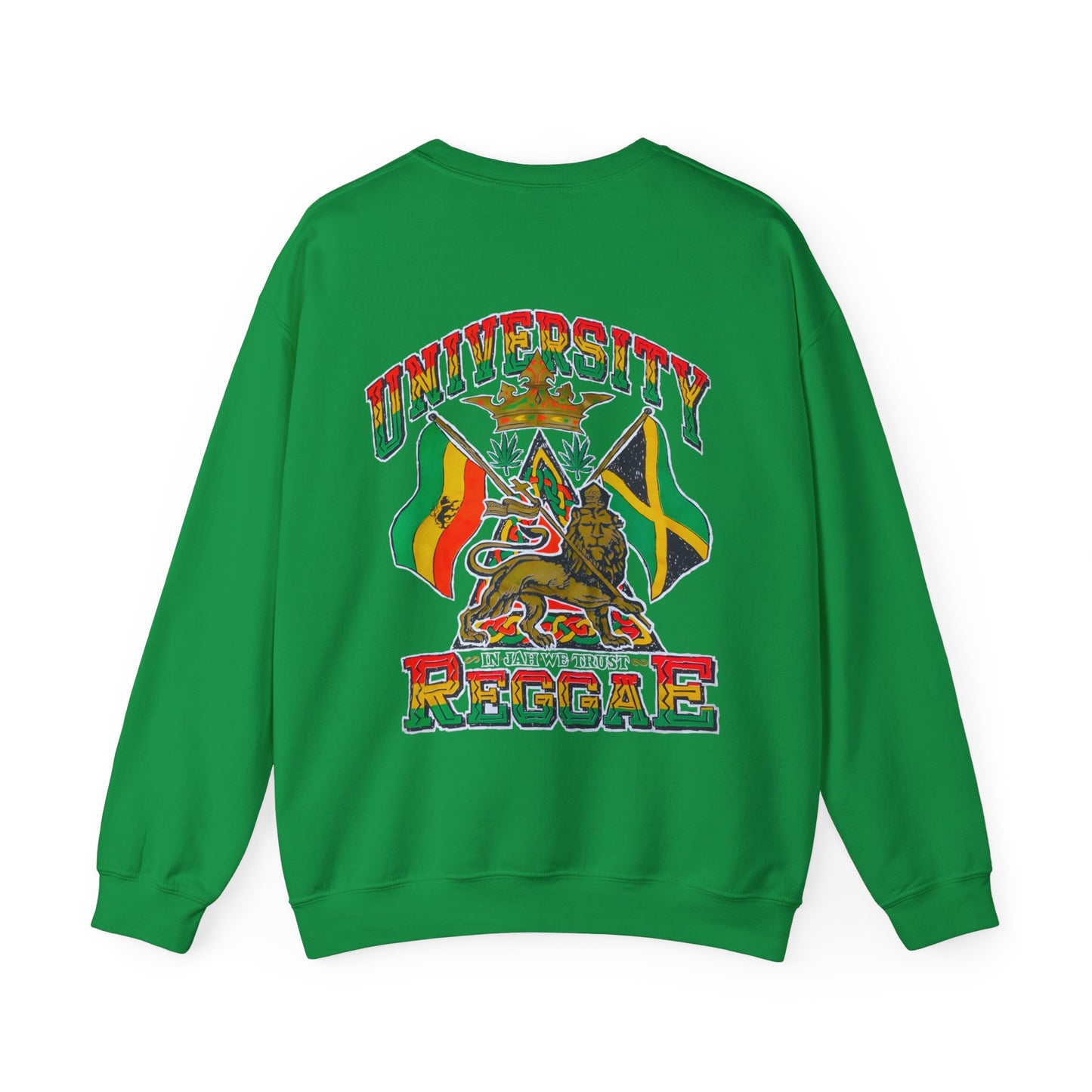 Jawaiian Strength University Reggae In Jah We Trust Vintage Design 90s New Print Unisex Heavy Blend™ Crewneck Sweatshirt