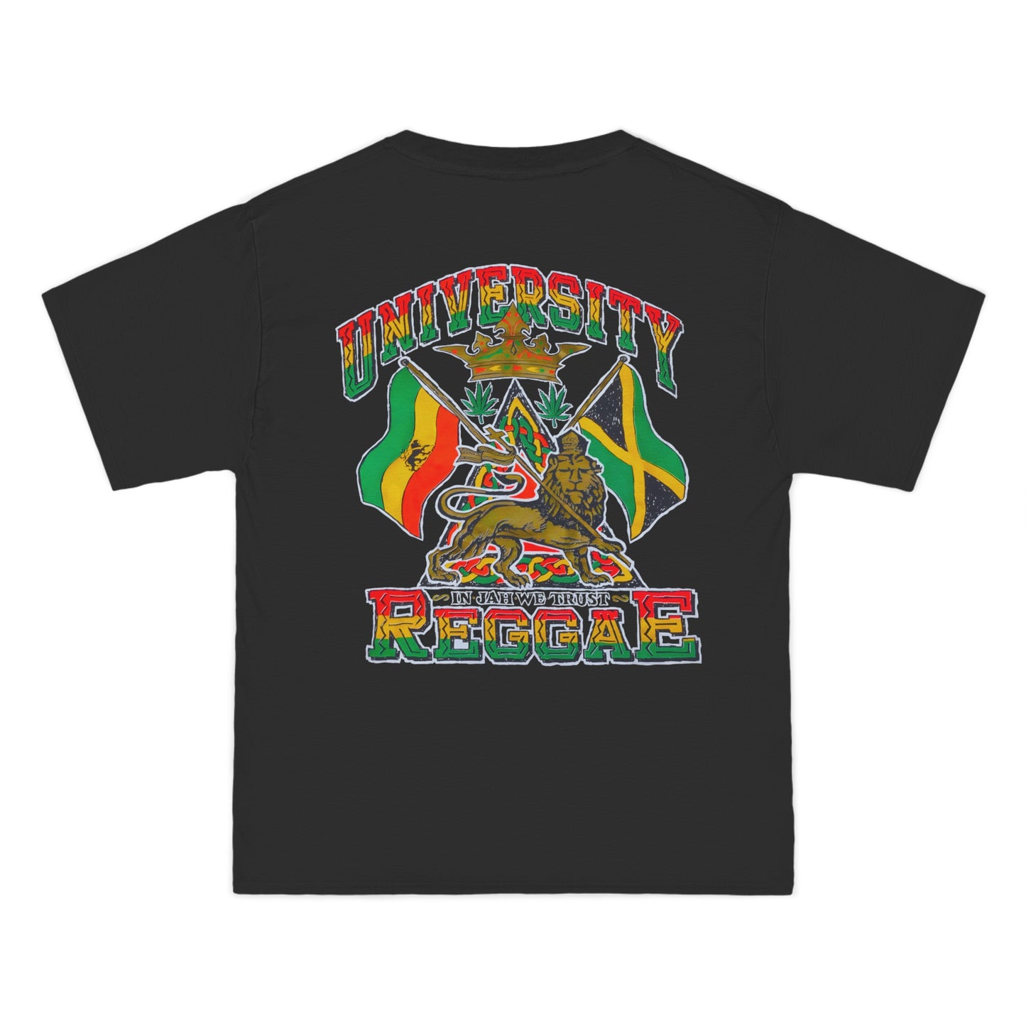 Jawaiian Strength University Reggae In Jah We Trust Vintage Design 90s New Print Beefy-T®  Short-Sleeve T-Shirt