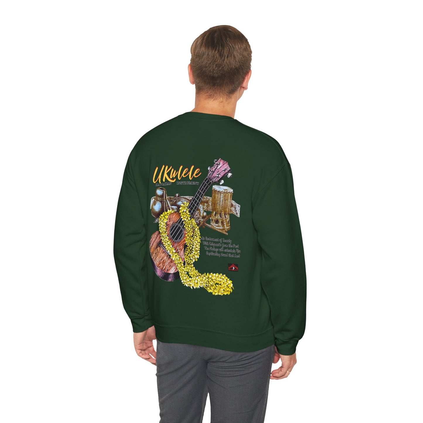 Hawaiian Strength Ukulele Hawaiian Instrument Vintage Design 90s New Print Unisex Heavy Blend™ Crewneck Sweatshirt