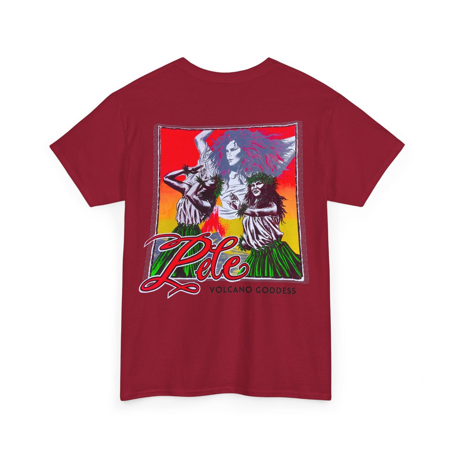 Hawaiian Strength Pele Volcano Goddess Vintage Design 90s New Print Unisex Heavy Cotton Tee