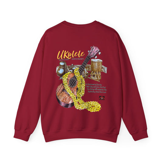 Hawaiian Strength Ukulele Hawaiian Instrument Vintage Design 90s New Print Unisex Heavy Blend™ Crewneck Sweatshirt