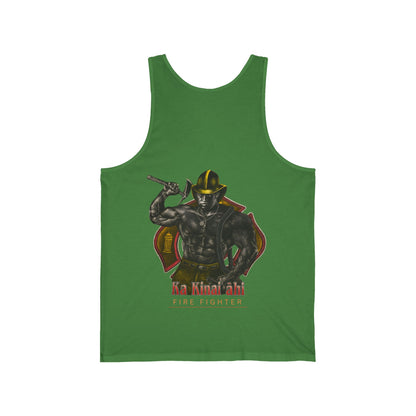 Hawaiian Strength Fire Fighter Ka Kainai ahi Vintage Design 90s New Print Unisex Jersey Tank