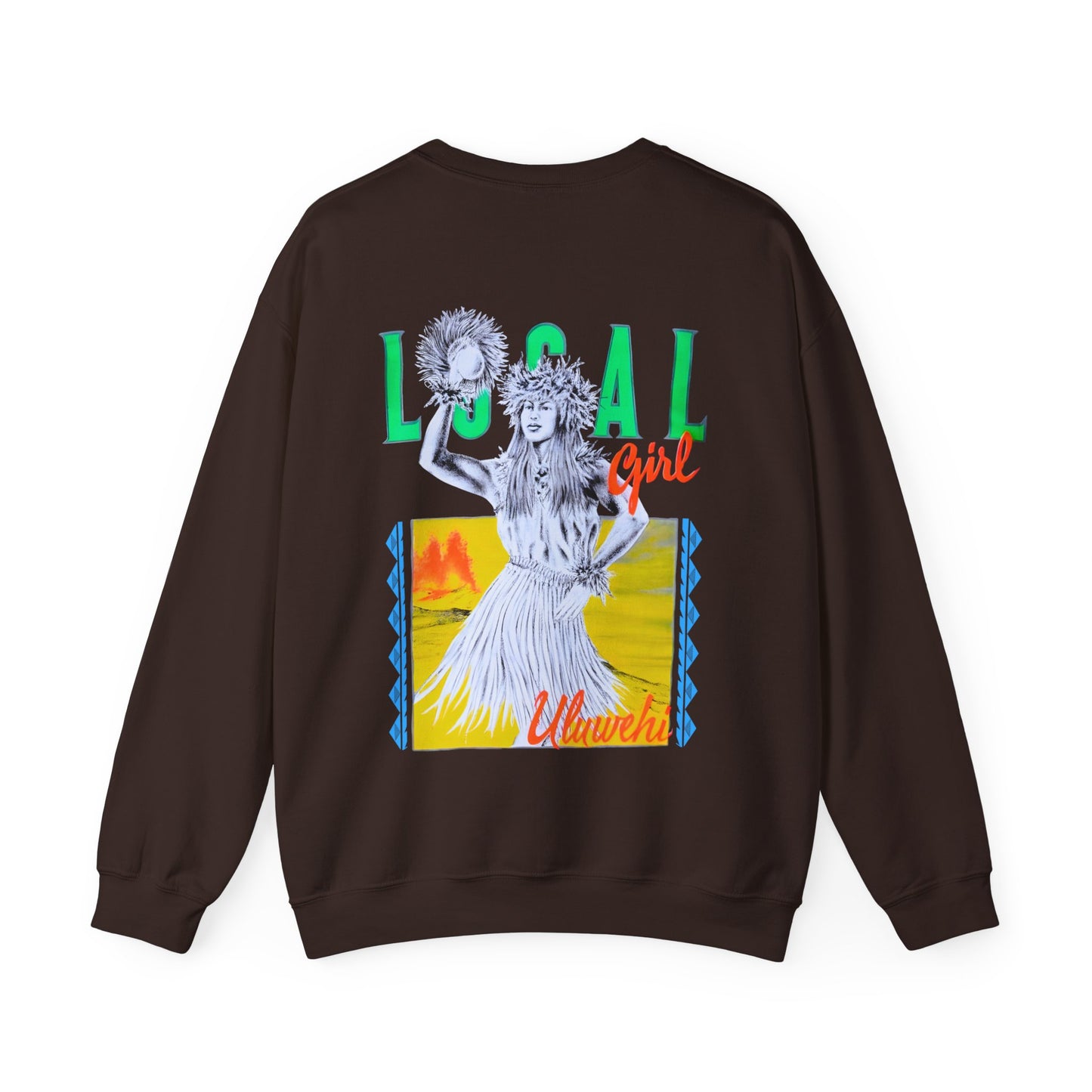 Hawaiian Strength Local Girl Uluwehi Vintage Design 90s New Print Unisex Heavy Blend™ Crewneck Sweatshirt