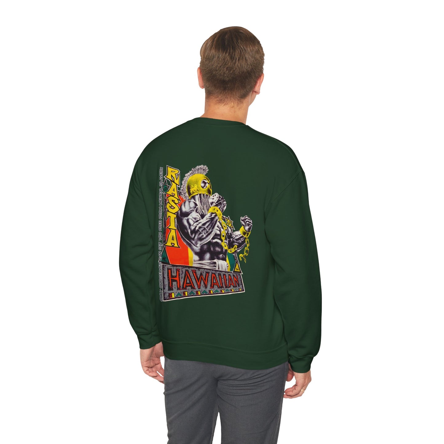 Hawaiian Strength Hawaiian Rasta Vintage Design 90s New Print Unisex Heavy Blend™ Crewneck Sweatshirt