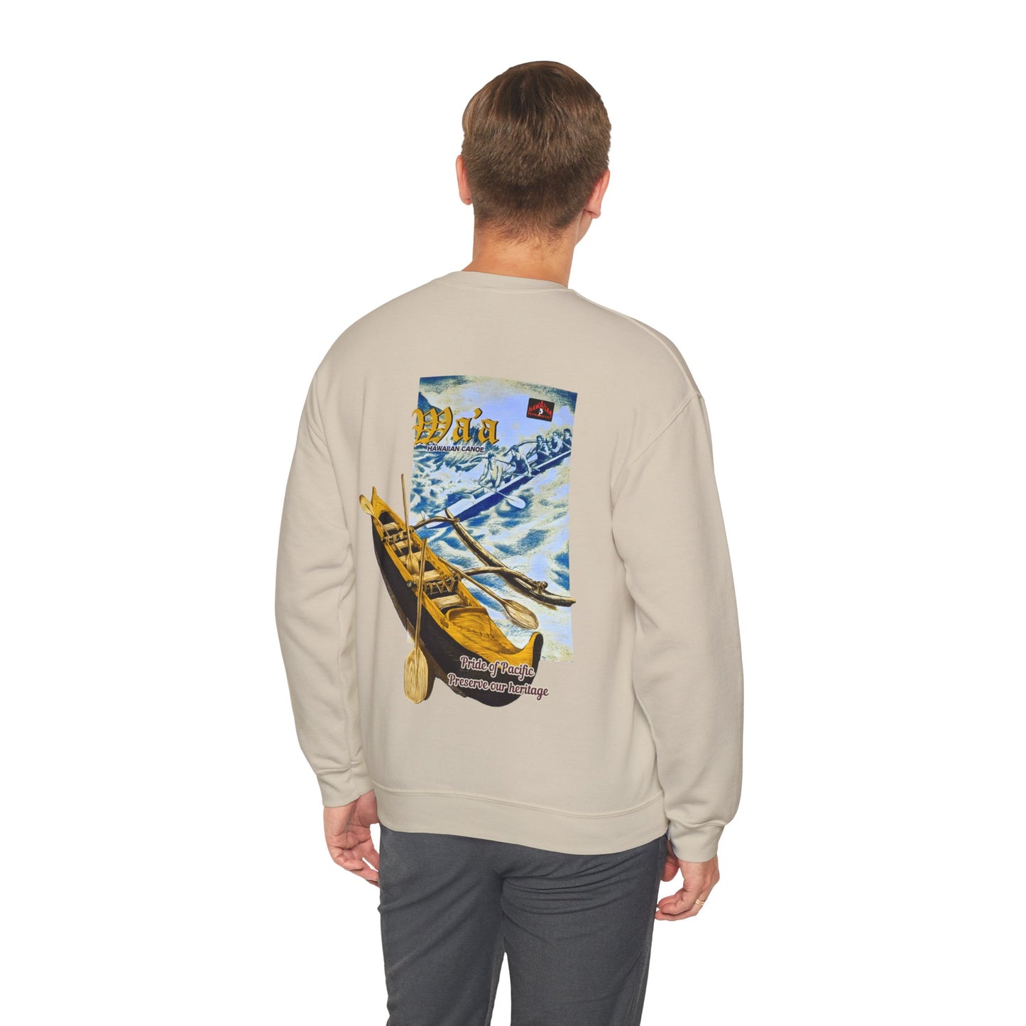 Hawaiian Strength Hawaiian Canoe Wa'a Pride of Pacific Preserve our Heritage Vintage Design 90s New Print Unisex Heavy Blend™ Crewneck Sweatshirt