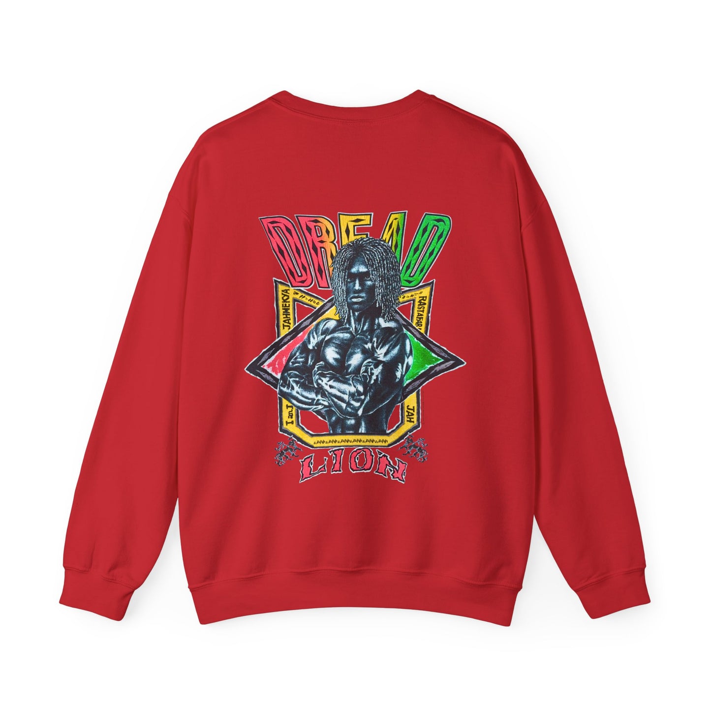 Jawaiian Strength Dread Lion Vintage 90s Design New Print Unisex Heavy Blend™ Crewneck Sweatshirt