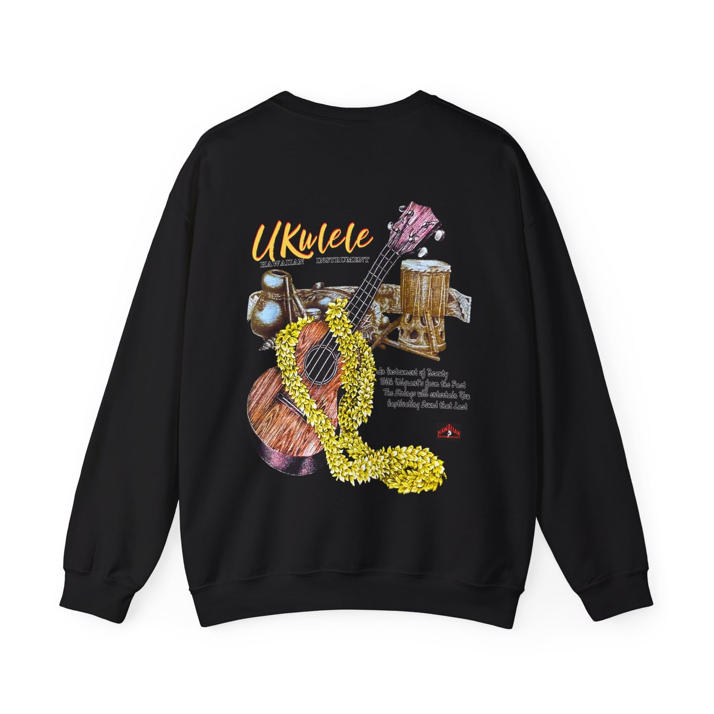 Hawaiian Strength Ukulele Hawaiian Instrument Vintage Design 90s New Print Unisex Heavy Blend™ Crewneck Sweatshirt