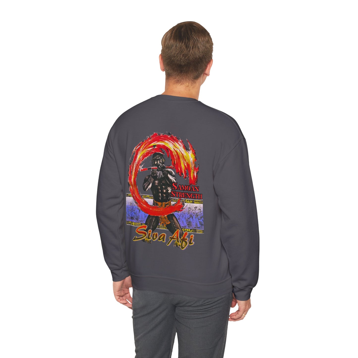 Samoan Strength Siva Afi Vintage Design 90s New Print Unisex Heavy Blend™ Crewneck Sweatshirt