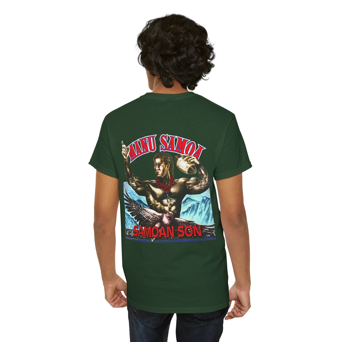 Samoan Strength Manu Samoa Samoan Son Vintage 90s Design New Print Unisex Heavy Cotton Tee