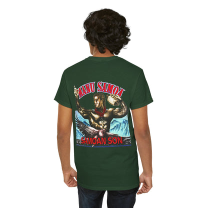 Samoan Strength Manu Samoa Samoan Son Vintage 90s Design New Print Unisex Heavy Cotton Tee