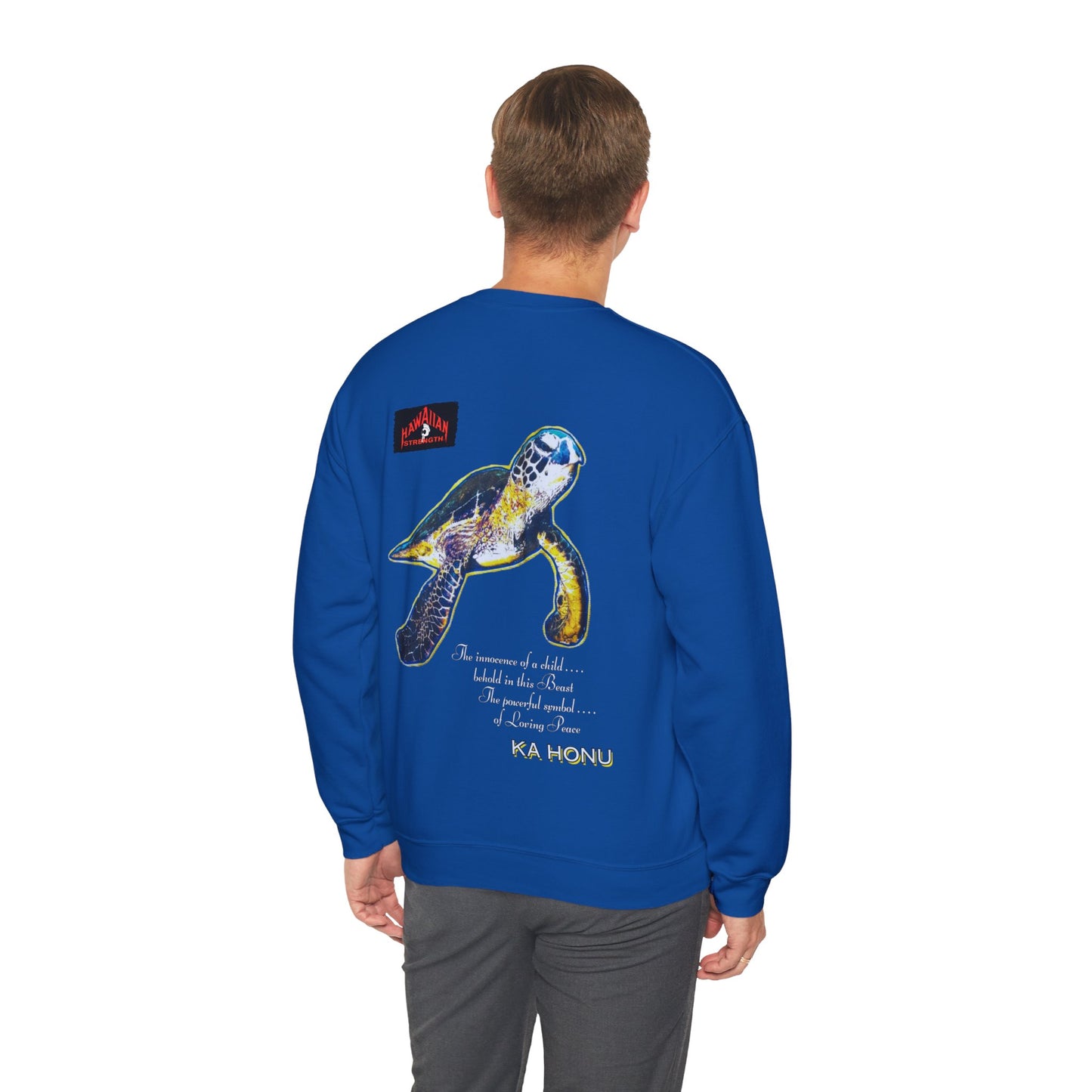 Hawaiian Strength Ka Honu Vintage Design 90s New Print Unisex Heavy Blend™ Crewneck Sweatshirt