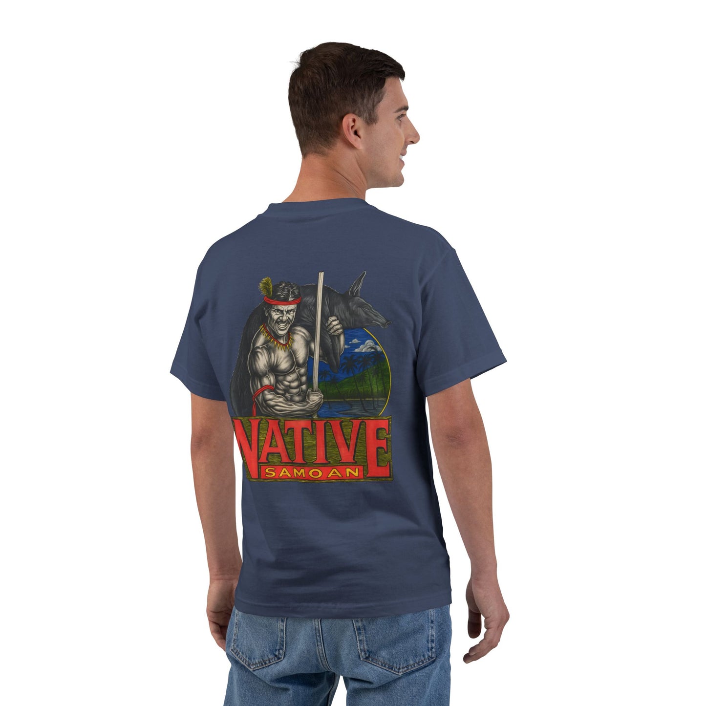 Samoan Strength Native Samoan Vintage 90s Design New Print Beefy-T®  Short-Sleeve T-Shirt