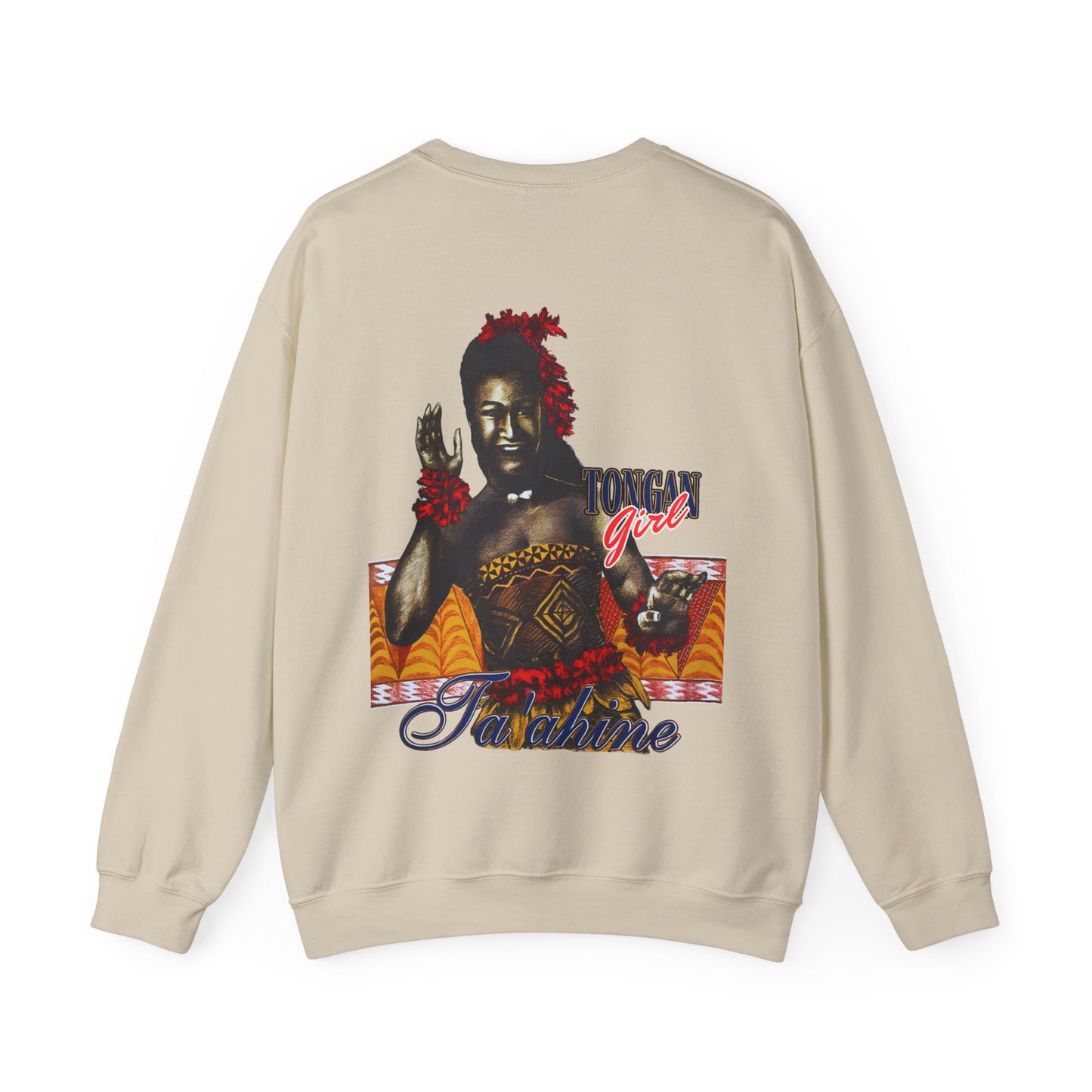 Tongan Strength Tongan Girl Ta'ahine Vintage Design 90s New Print Unisex Heavy Blend™ Crewneck Sweatshirt