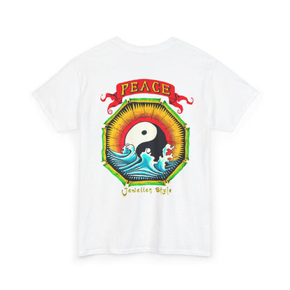 Jawaiian Strength Peace Jawaiian Style Vintage Design 90s New Print Unisex Heavy Cotton Tee