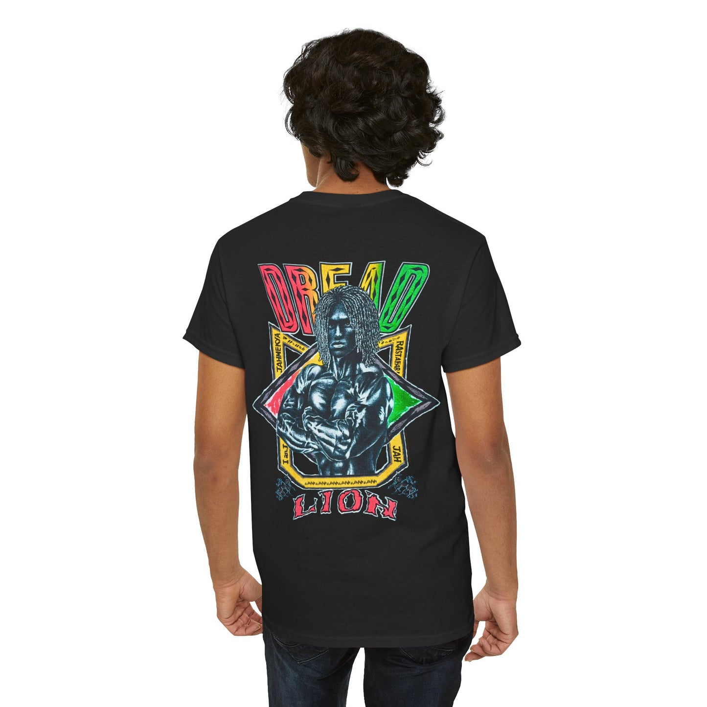 Jawaiian Strength Dread Lion Vintage 90s Design New Print Unisex Heavy Cotton Tee