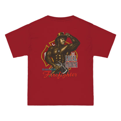 Hawaiian Strength Hawaiian Firefighter Local Strength Vintage 90s Design New Print Beefy-T®  Short-Sleeve T-Shirt