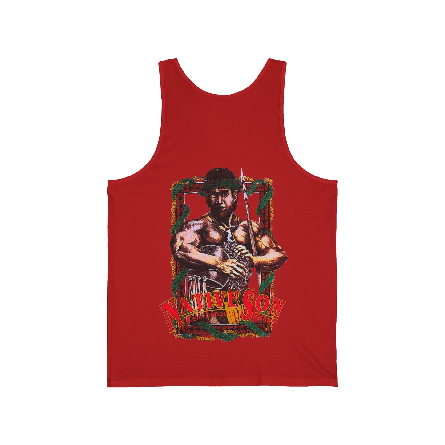 Hawaiian Strength Native Son Keiki Hanau o Ka'aina Vintage Design 90s New Print Unisex Jersey Tank