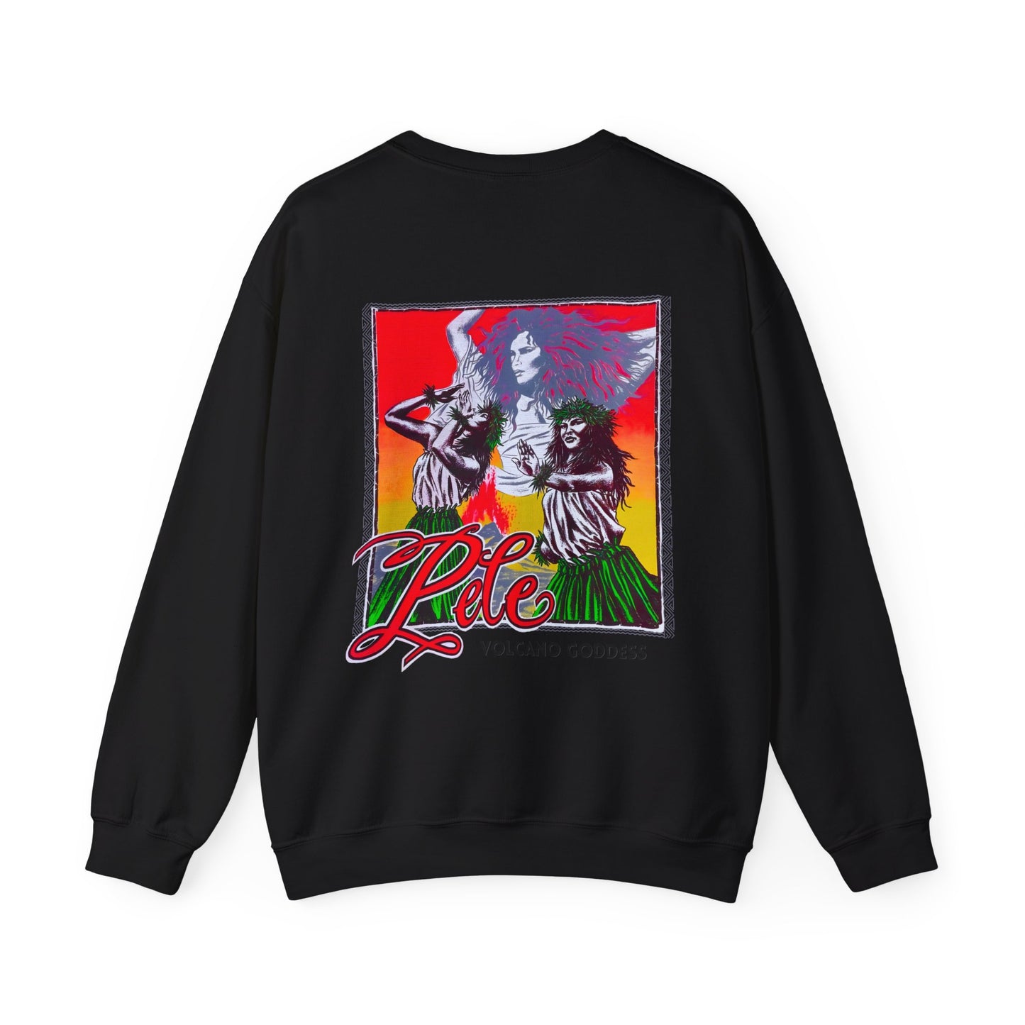 Hawaiian Strength Pele Volcano Goddess Vintage Design 90s New Print Unisex Heavy Blend™ Crewneck Sweatshirt