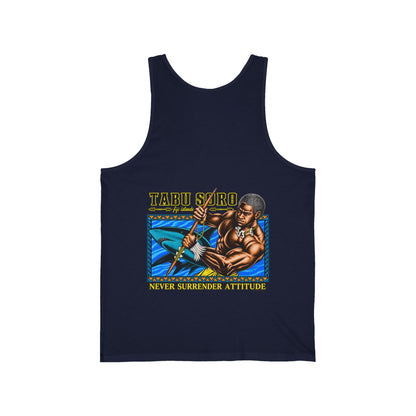 Local Strength Tabu Soro Fiji Islands Never Surrender Attitude Unisex Jersey Tank