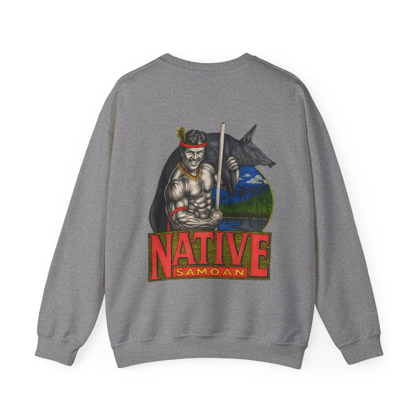 Samoan Strength Native Samoan Vintage 90s Design New Print Unisex Heavy Blend™ Crewneck Sweatshirt