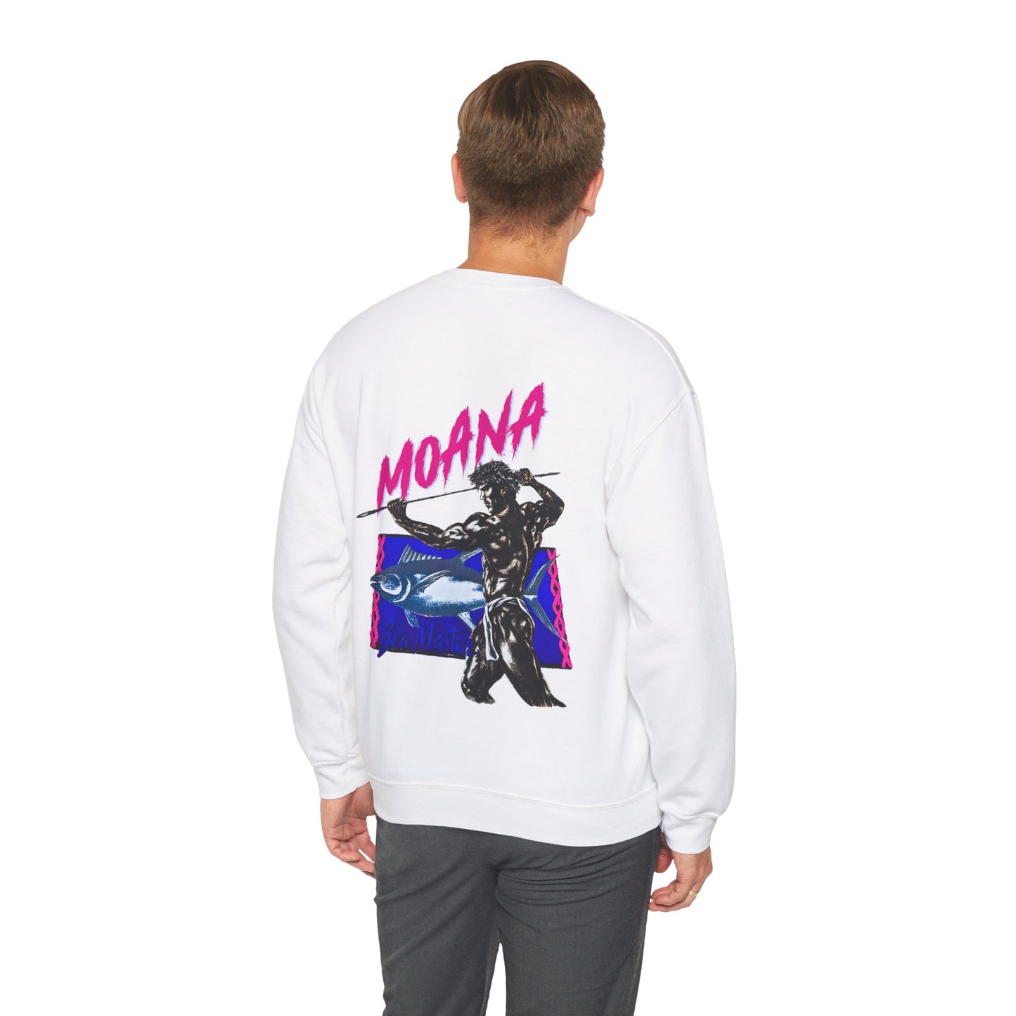 Hawaiian Strength Moana Sea Master Vintage Design 90s New Print Unisex Heavy Blend™ Crewneck Sweatshirt