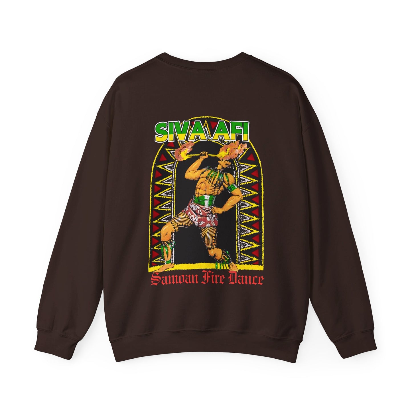 Samoan Strength Siva Afi Samoan Fire Dance Vintage Design 90s New Print Unisex Heavy Blend™ Crewneck Sweatshirt