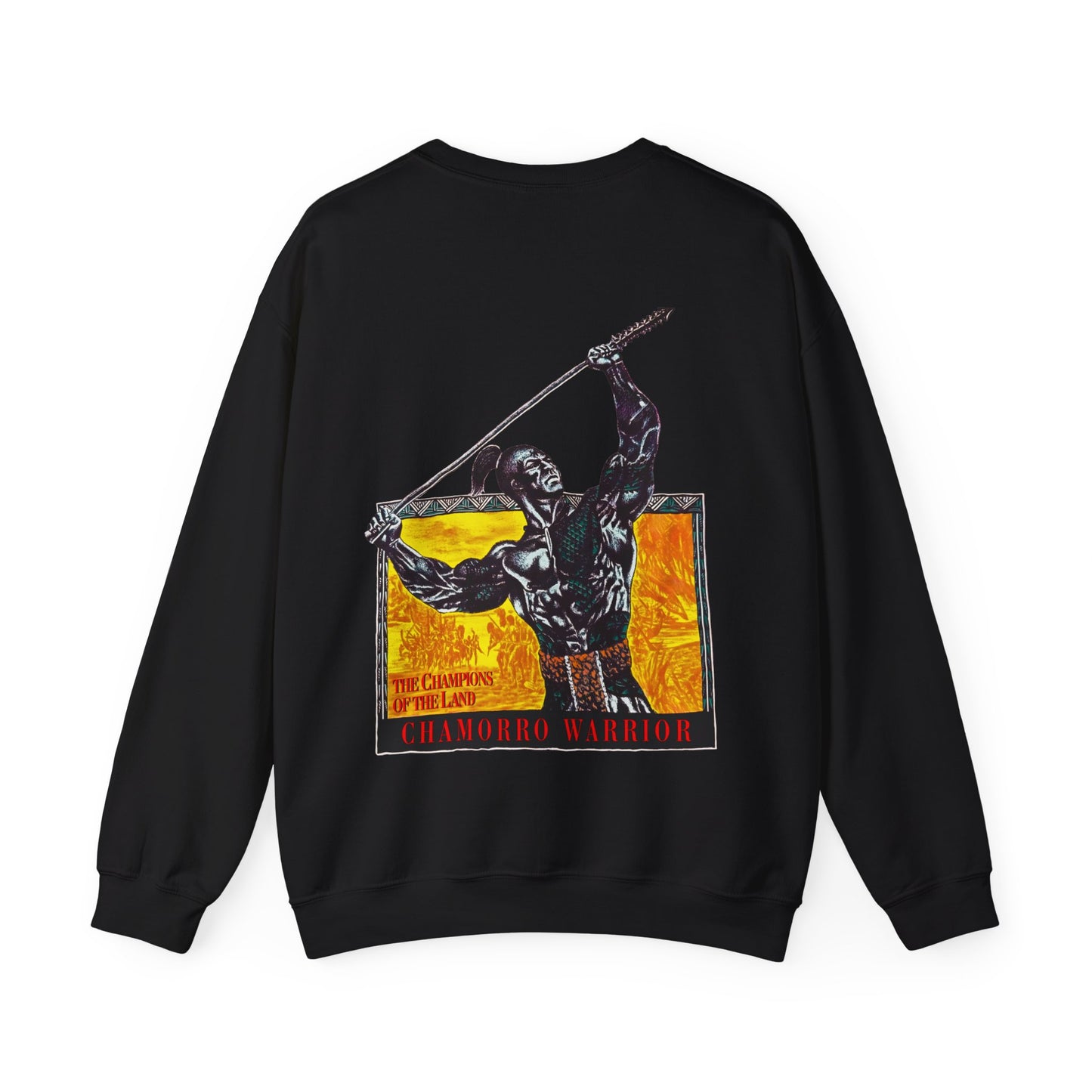 Chamorro Warrior Guam The Champions Of The Land Vintage Design 90s New Print Unisex Heavy Blend™ Crewneck Sweatshirt