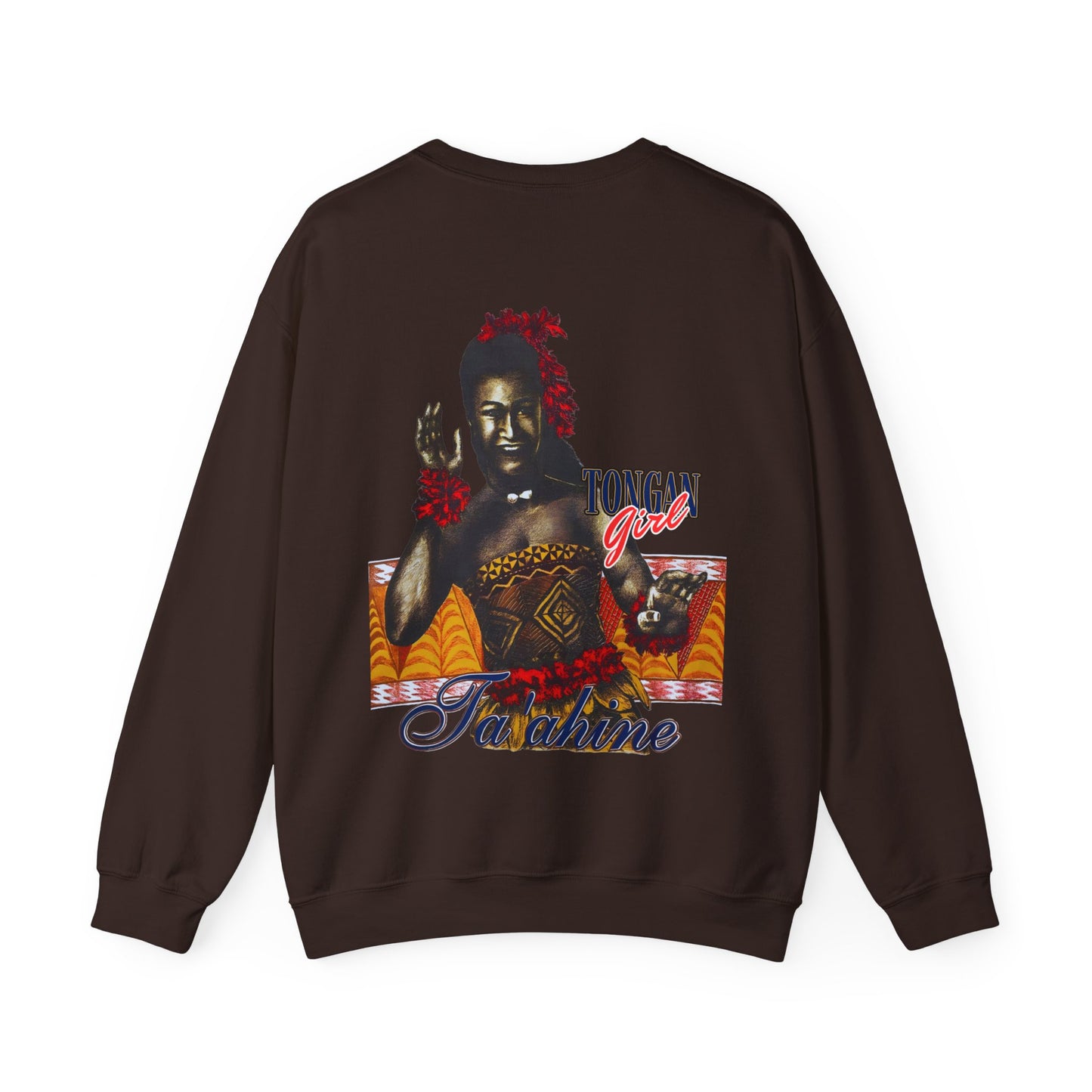 Tongan Strength Tongan Girl Ta'ahine Vintage Design 90s New Print Unisex Heavy Blend™ Crewneck Sweatshirt