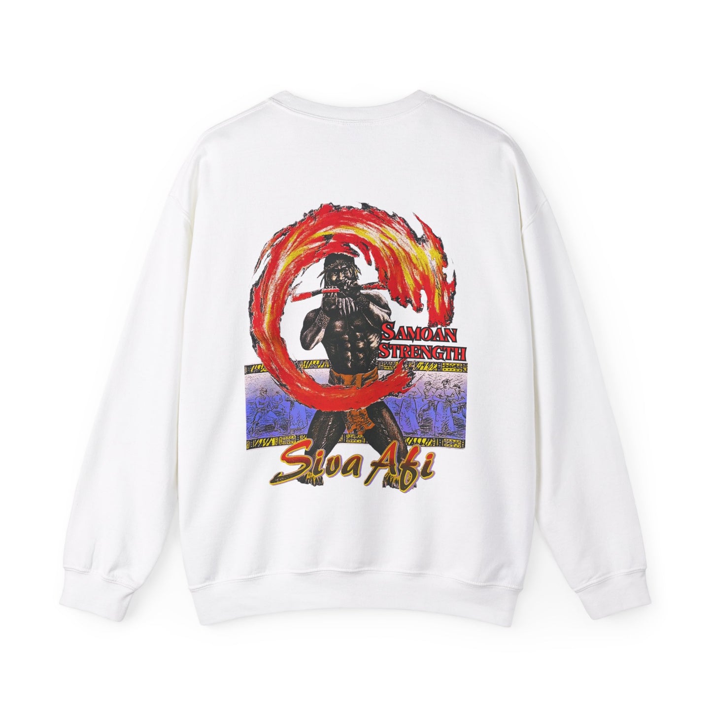 Samoan Strength Siva Afi Vintage Design 90s New Print Unisex Heavy Blend™ Crewneck Sweatshirt