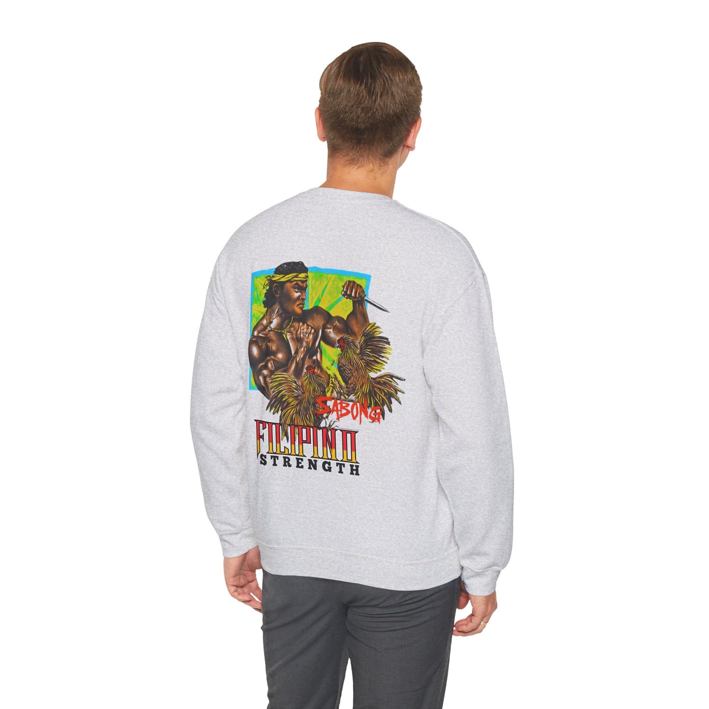 Filipino Strength Sabong Vintage Design 90s New Print Unisex Heavy Blend™ Crewneck Sweatshirt