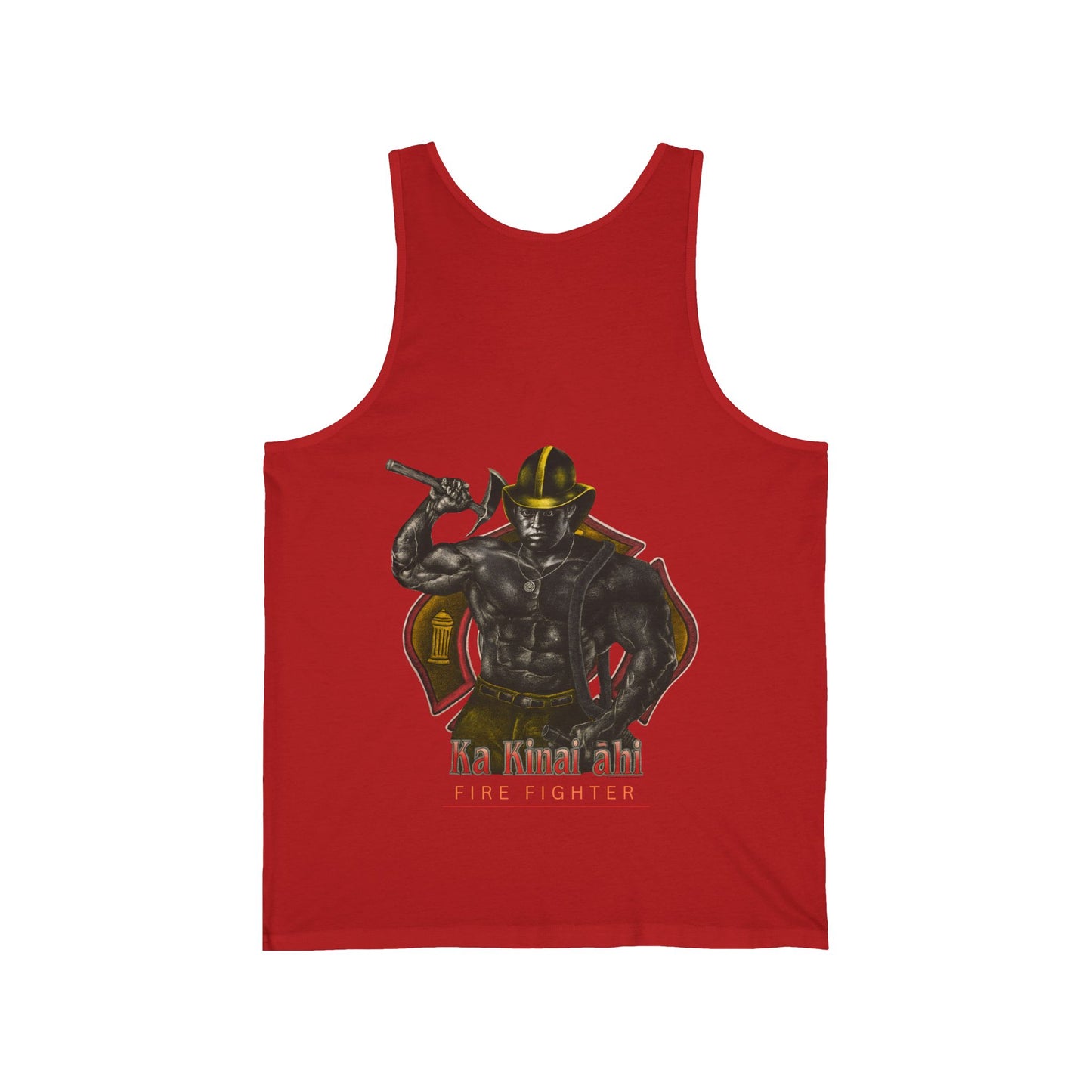 Hawaiian Strength Fire Fighter Ka Kainai ahi Vintage Design 90s New Print Unisex Jersey Tank