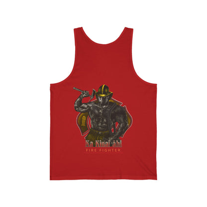 Hawaiian Strength Fire Fighter Ka Kainai ahi Vintage Design 90s New Print Unisex Jersey Tank