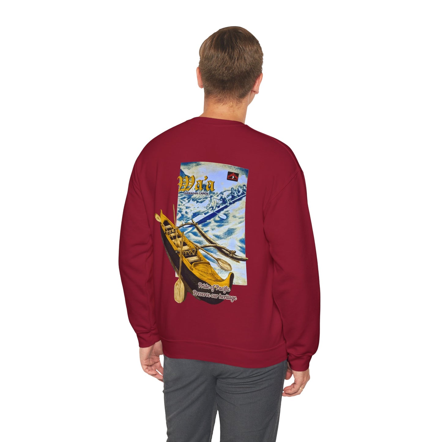 Hawaiian Strength Hawaiian Canoe Wa'a Pride of Pacific Preserve our Heritage Vintage Design 90s New Print Unisex Heavy Blend™ Crewneck Sweatshirt