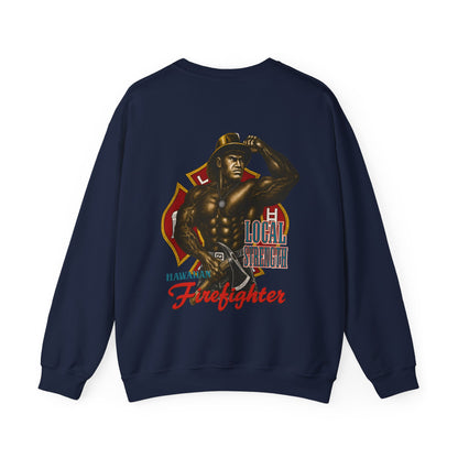 Hawaiian Strength Hawaiian Firefighter Local Strength Vintage Design 90s New Print Unisex Heavy Blend™ Crewneck Sweatshirt