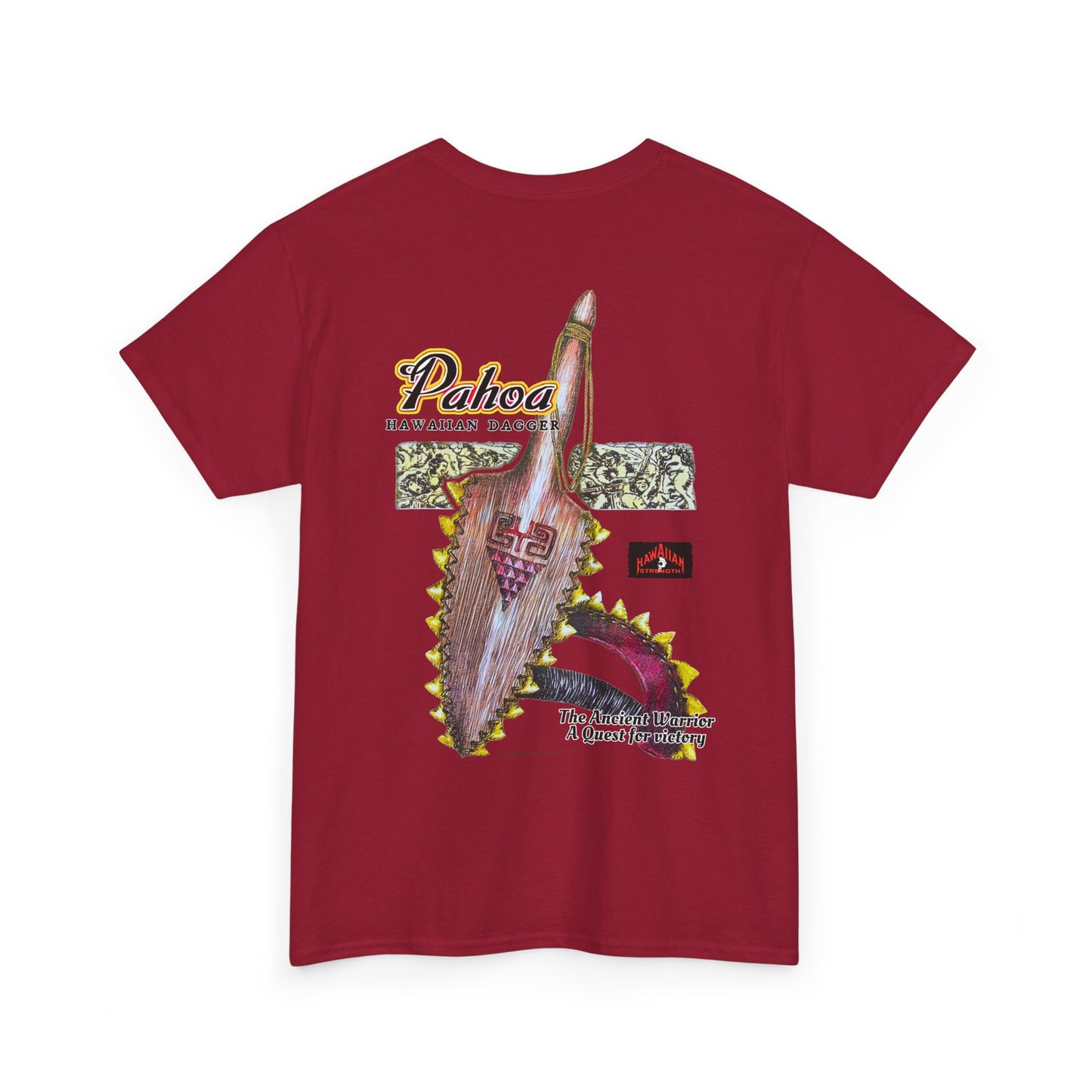 Hawaiian Strength Pahoa Hawaiian Dagger Vintage 90s Design New Print Unisex Heavy Cotton Tee