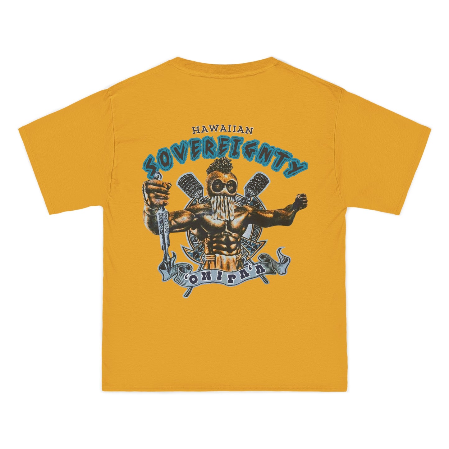 Hawaiian Strength Hawaiian Sovereignty 'Onipa'a Vintage Design 90s New Print Beefy-T®  Short-Sleeve T-Shirt