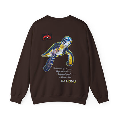 Hawaiian Strength Ka Honu Vintage Design 90s New Print Unisex Heavy Blend™ Crewneck Sweatshirt