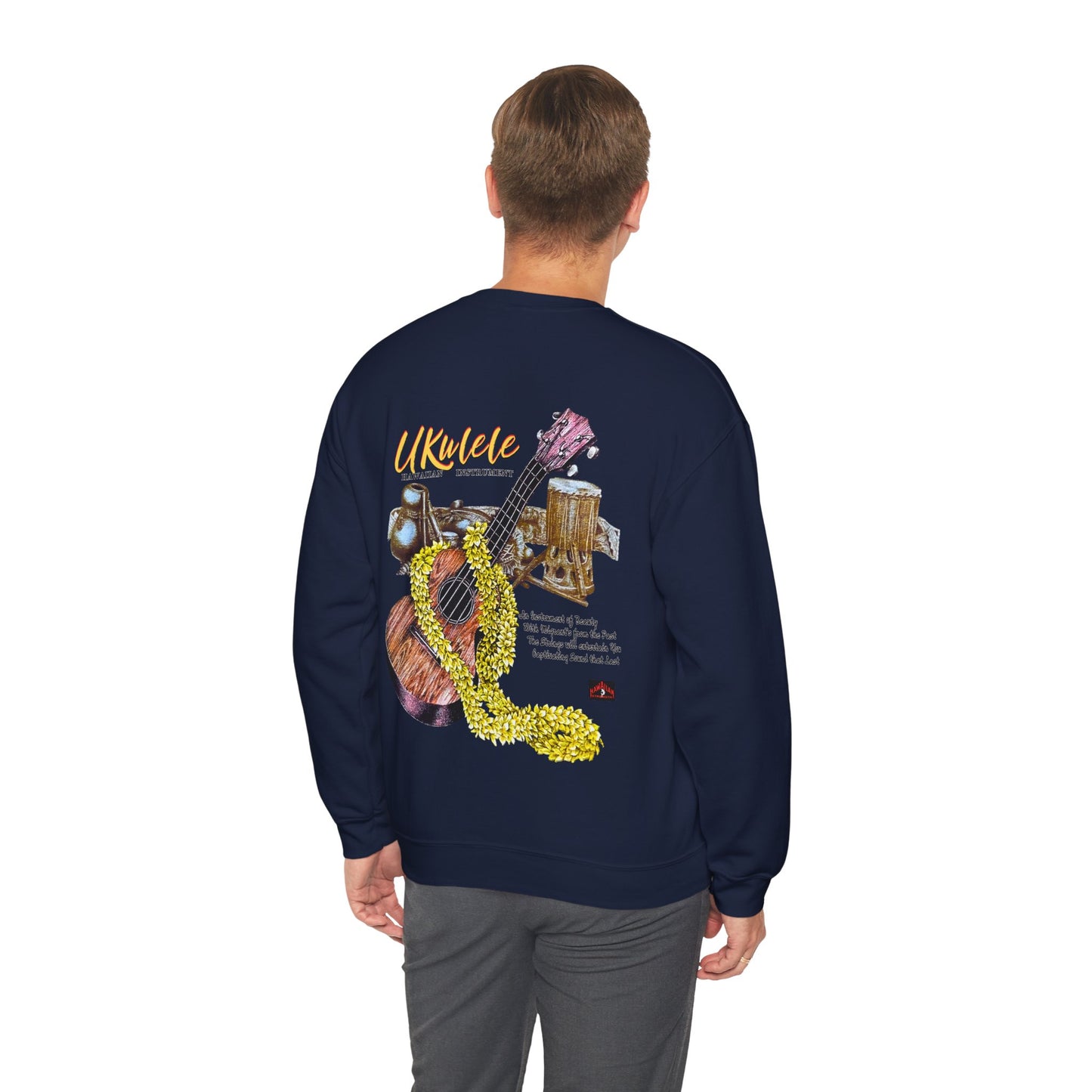 Hawaiian Strength Ukulele Hawaiian Instrument Vintage Design 90s New Print Unisex Heavy Blend™ Crewneck Sweatshirt