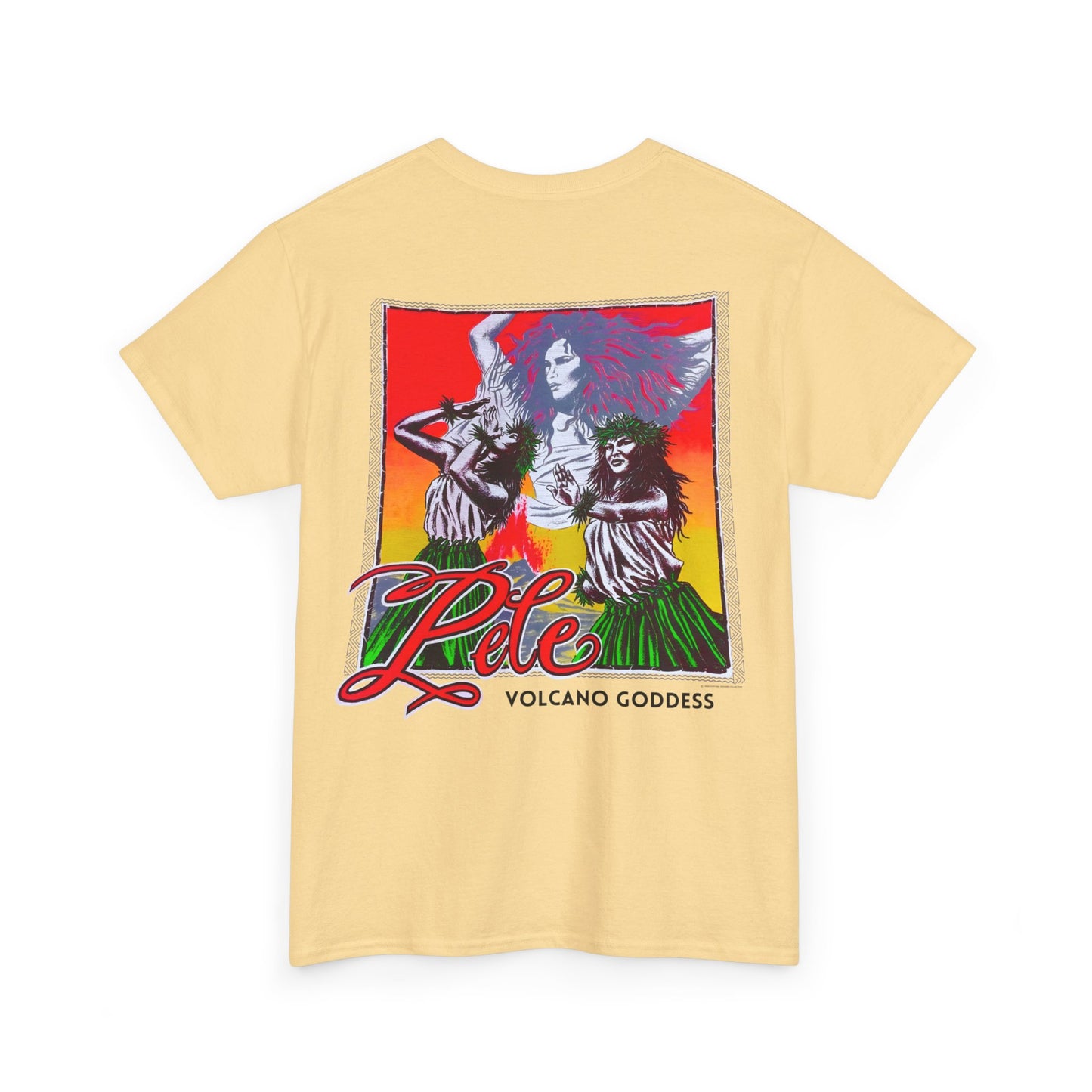 Hawaiian Strength Pele Volcano Goddess Vintage Design 90s New Print Unisex Heavy Cotton Tee