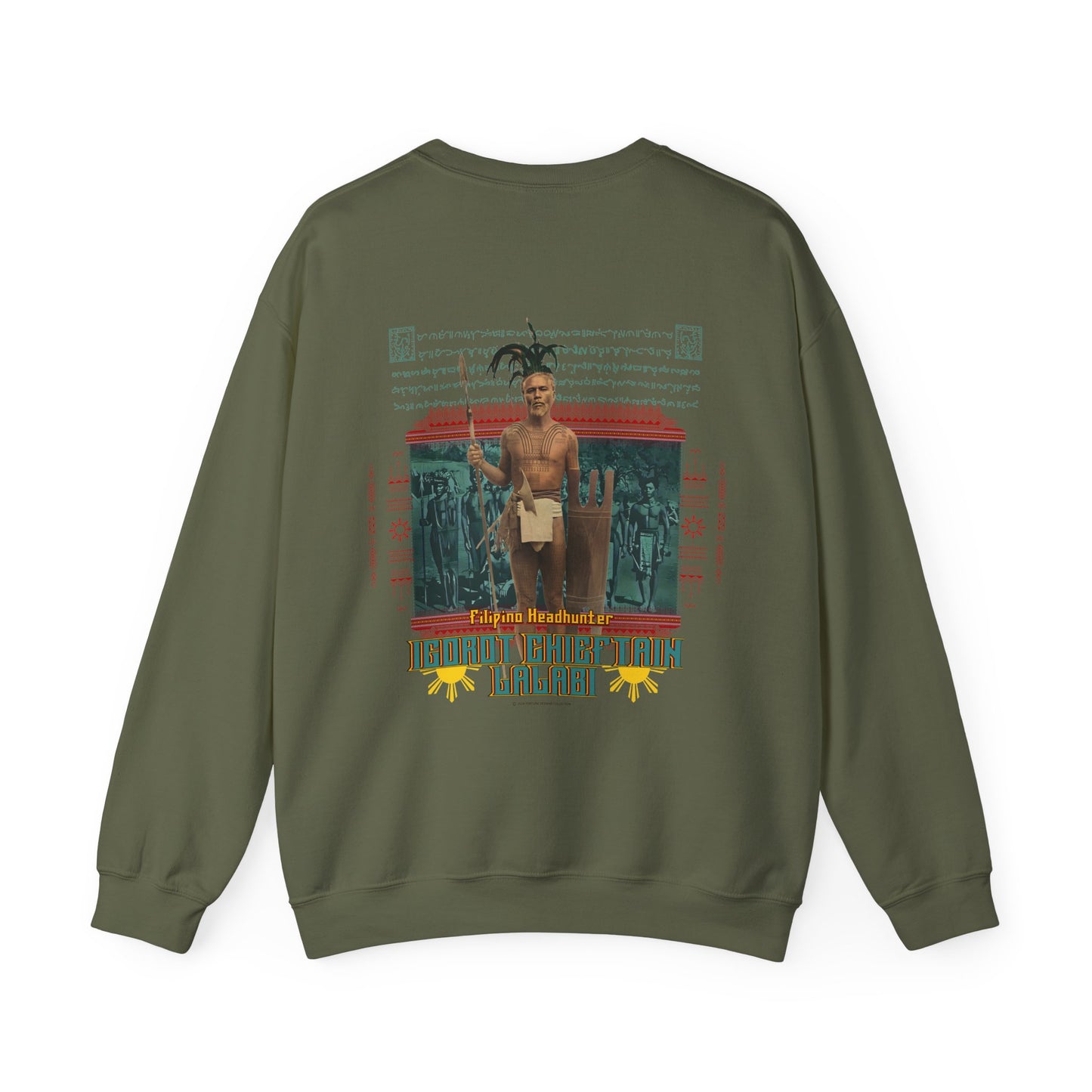 Filipino Strength Filipino Headhunter Igorot Chieftain Lalabi Unisex Heavy Blend™ Crewneck Sweatshirt