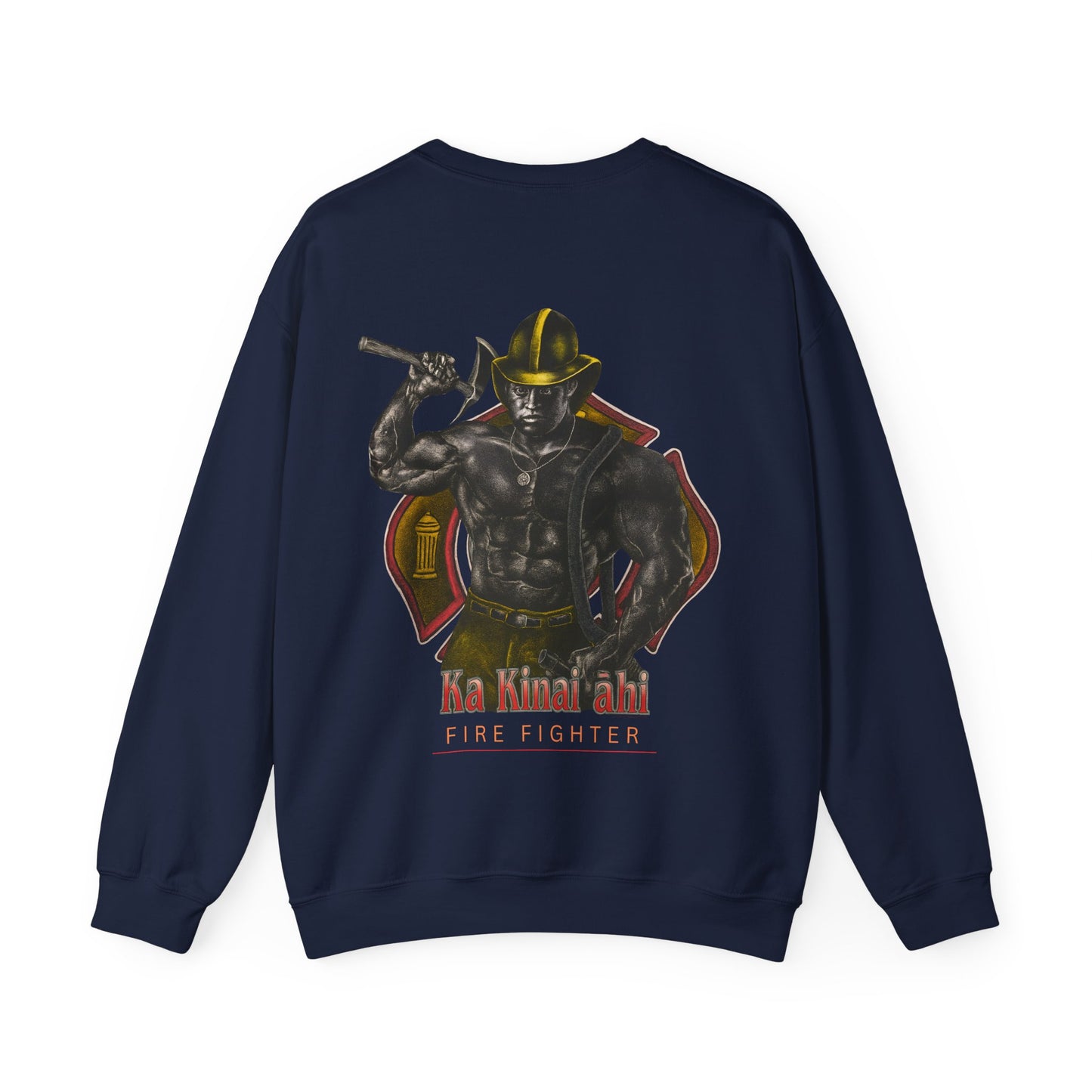 Hawaiian Strength Fire Fighter Ka Kainai ahi Vintage Design 90s New Print Unisex Heavy Blend™ Crewneck Sweatshirt