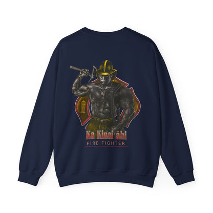 Hawaiian Strength Fire Fighter Ka Kainai ahi Vintage Design 90s New Print Unisex Heavy Blend™ Crewneck Sweatshirt