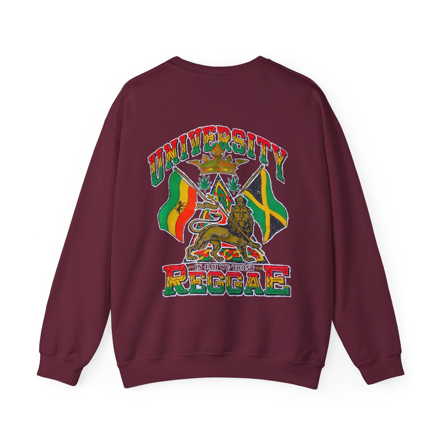 Jawaiian Strength University Reggae In Jah We Trust Vintage Design 90s New Print Unisex Heavy Blend™ Crewneck Sweatshirt