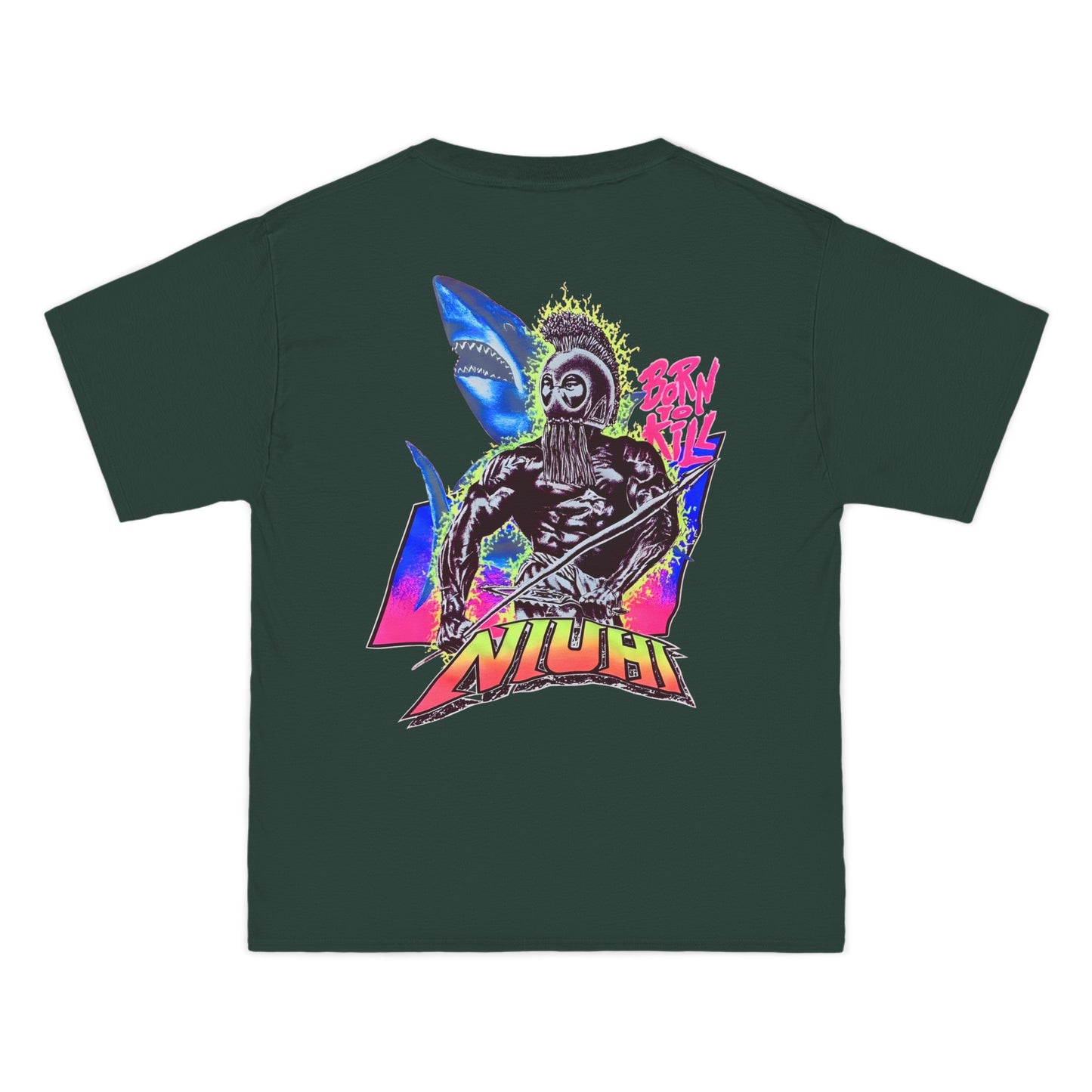 Hawaiian Strength Niuhi Born To Kill Vintage Design 90s New Print Beefy-T®  Short-Sleeve T-Shirt