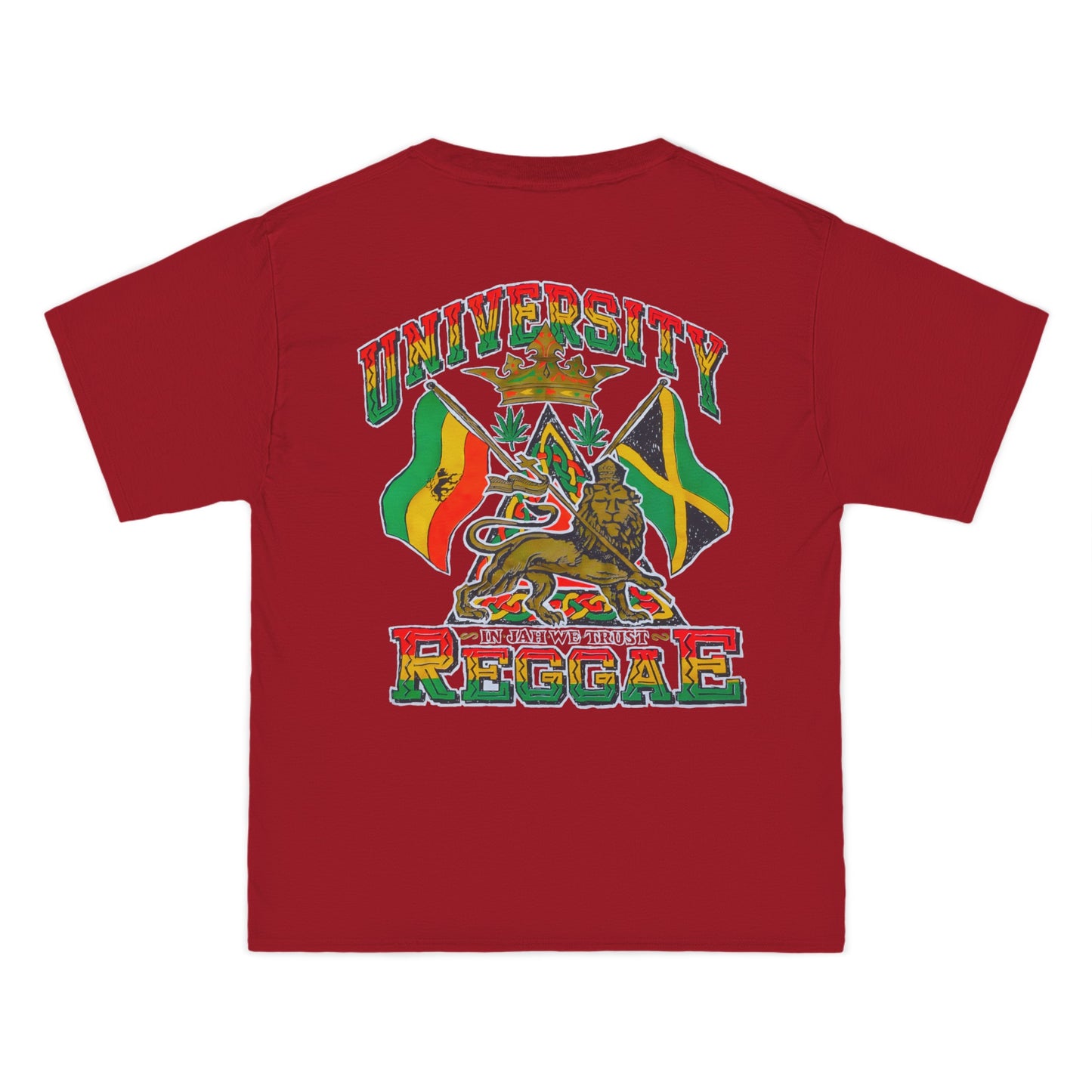 Jawaiian Strength University Reggae In Jah We Trust Vintage Design 90s New Print Beefy-T®  Short-Sleeve T-Shirt