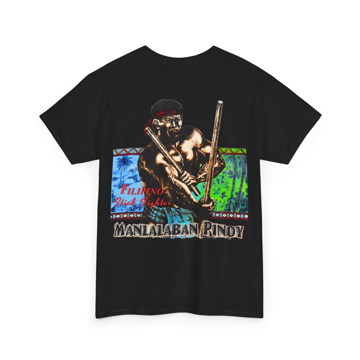 Filipino Strength Manlalaban Pinoy Stick Fighter Vintage Design 90s New Print T-shirt Unisex Heavy Cotton Tee