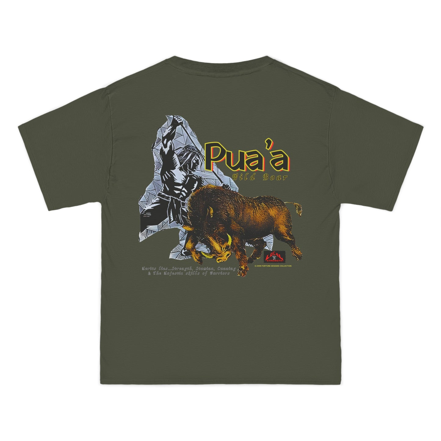 Local Strength Pua'a Wild Boar Vintage Design 90s New Print Beefy-T®  Short-Sleeve T-Shirt